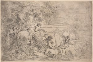 Hirten folgen ihrer Herde von Giovanni Benedetto Castiglione