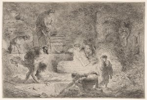 Tobit begräbt die Toten, ca. 1647-51