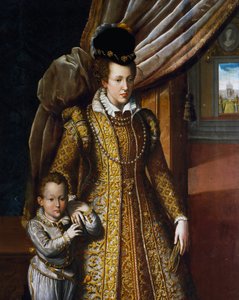 Porträt von Johanna von Österreich, Großherzogin der Toskana, von Giovanni Bizzelli, Gemälde von Giovanni Bizzelli