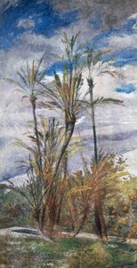 Palmen und Orangenbäume