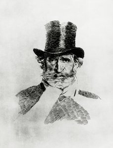 Porträt von Giuseppe Verdi (1813-1901), italienischer Komponist, Zeichnung von Giovanni Boldini (1842-1931)