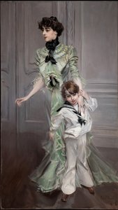 Porträt der Frau Hugo und ihres Sohnes, 1898 von Giovanni Boldini