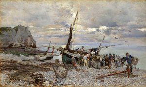 Die Rückkehr der Fischerboote, Etretat, 1879