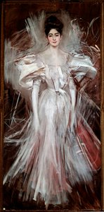Junge Frau in weißem Satin (Feuerwerk)