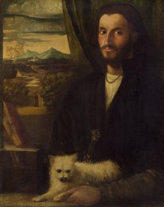 Porträt eines Mannes mit einem Hund