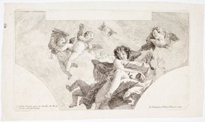Engel, die die Ablässe der Karmeliten tragen von Giovanni Domenico Tiepolo
