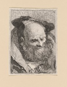Bärtiger alter Mann, aus der Raccolta di Teste (Sammlung von Köpfen) von Giovanni Domenico Tiepolo