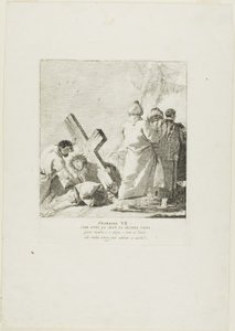 Christus fällt zum zweiten Mal unter das Kreuz, Platte sieben aus dem Kreuzweg von Giovanni Domenico Tiepolo