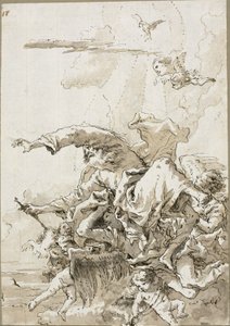 Gottvater, von Engeln in Wolken getragen, II