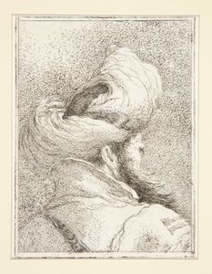 Kopf eines Türken, aus der Reihe Raccolta di Teste, Libro Secondo (Sammlung von Köpfen, zweites Buch) von Giovanni Domenico Tiepolo