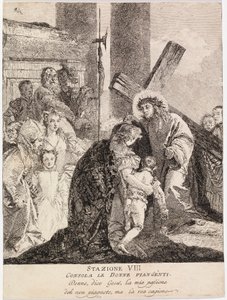 Jesus tröstet die weinenden Frauen von Jerusalem von Giovanni Domenico Tiepolo