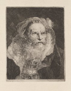 Alter Mann beim Meditieren, aus der Raccolta di Teste (Sammlung von Köpfen) von Giovanni Domenico Tiepolo