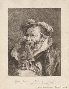 Alter Mann mit Bart, aus der Raccolta di Teste (Sammlung von Köpfen) von Giovanni Domenico Tiepolo