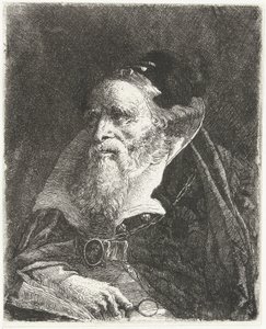 Alter Mann mit Buch und Lupe (Sammlung von Köpfen)