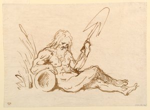 Skizze eines Flussgottes von Giovanni Domenico Tiepolo