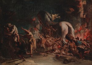 Die Griechen plündern Troja von Giovanni Domenico Tiepolo