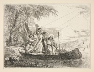 Die Heilige Familie besteigt ein Boot, aus der Serie Idee pittoresche sopra la fuga in Egitto