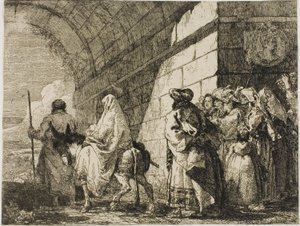 Die Heilige Familie verlässt das Stadttor, Platte sieben aus Die Flucht nach Ägypten