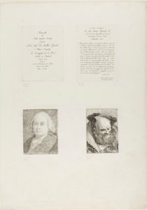 Titelseite, Widmung, Porträt von Giambattista Tiepolo, bärtiger alter Mann von Giovanni Domenico Tiepolo