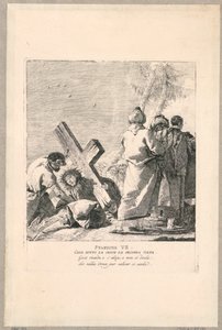 Via Crucis - Station VII, Er fällt zum zweiten Mal unter das Kreuz von Giovanni Domenico Tiepolo