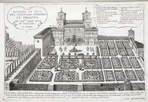 Blick auf die Gärten und den Palast des Großherzogs der Toskana, Rom von Giovanni Domenico de