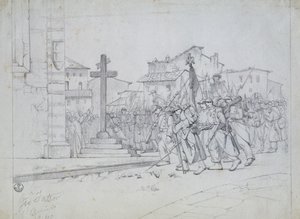 Einzug der französischen Truppen in Livorno von Giovanni Fattori
