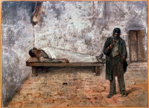 Das Leichenhaus oder der Gleichgültige von Giovanni Fattori