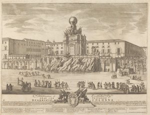 Der Tempel des Janus, für das "Chinea"-Fest von Giovanni Girolamo Frezza after Alessandro Specchi