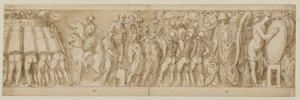 32 Kopien nach der Säule des Marcus Aurelius, Piazza Colonna in Rom von Giovanni Guerra