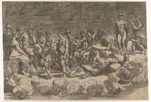 Versammlung der Götter nach der Deckenkomposition in der Loggia di Psiche, Villa Farnesina