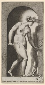 Tafel 14: Ceres in einer Nische, nach rechts blickend, über einer zweiköpfigen Schlange stehend