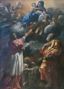 Madonna und Kind mit St. Karl Borromäus und St. Bartholomäus von Giovanni Lanfranco