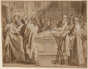 Das Begräbnis von Raymond Diocrès: eine Episode aus der Geschichte von St. Bruno von Giovanni Lanfranco