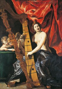 Venus spielt Harfe, Allegorie der Musik von Giovanni Lanfranco