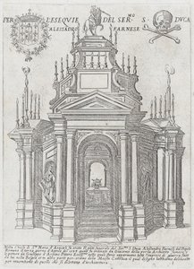 Katafalk für Herzog Alessandro Farnese, 1593 von Giovanni Maggi