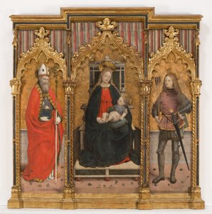 Madonna auf dem Thron mit dem Kind und den Heiligen Ubaldo und Sebastian von Giovanni Martino Spanzotti