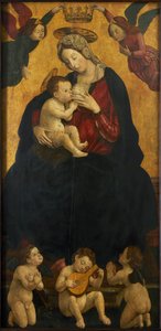 Madonna der Milch mit musizierenden Engeln, 1490-1500 von Giovanni Martino Spanzotti