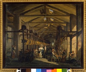 Seidenspinnerei. Gemälde von Giovanni Migliara von Giovanni Migliara