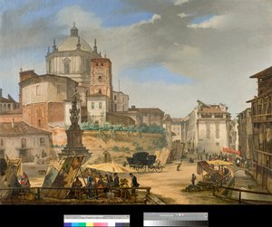 Ansicht der Piazza della Vetra in Mailand, Italien von Giovanni Migliara