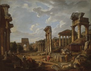 Ein Capriccio des Forum Romanum von Giovanni Paolo Pannini