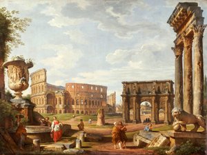 Eine Capriccio-Ansicht von Rom, 1743 von Giovanni Paolo Pannini