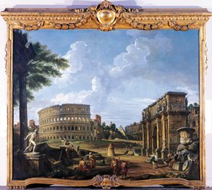 Kolosseum und Konstantinsbogen von Giovanni Paolo Pannini
