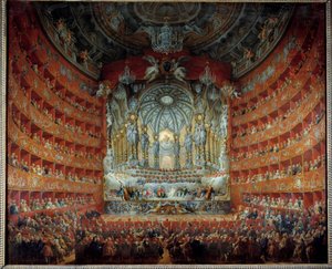 Konzert im Teatro Argentina in Rom am 15. Juli 1747 zur Hochzeit des Dauphins Louis de France mit Marie Josephe von Sachsen von Giovanni Paolo Pannini