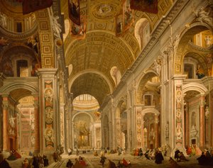 Innenraum des Petersdoms von Giovanni Paolo Pannini