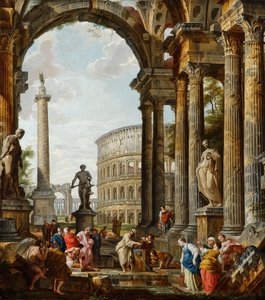Der Philosoph Diogenes wirft seine Schale weg von Giovanni Paolo Pannini