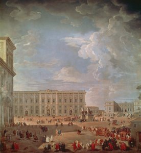 Ansicht des Quirinal und der Piazza di Monte Cavallo, von Giovanni Paolo Pannini
