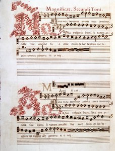 Magnificat, Manuskript der „Messen von Mantua“ von Giovanni Pierluigi da Palestrina von Giovanni Pierluigi da (after) Palestrina