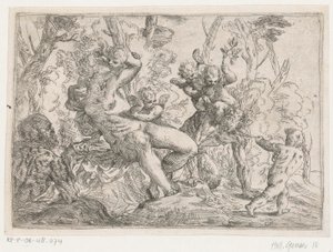 Ein Satyr von Putti und Venus gefangen von Giovanni Pietro Possenti