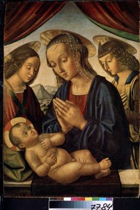 Die Madonna mit Kind und Engeln von Giovanni Santi or Sanzio
