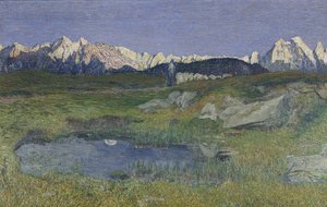 Alpenlandschaft bei Sonnenuntergang von Giovanni Segantini